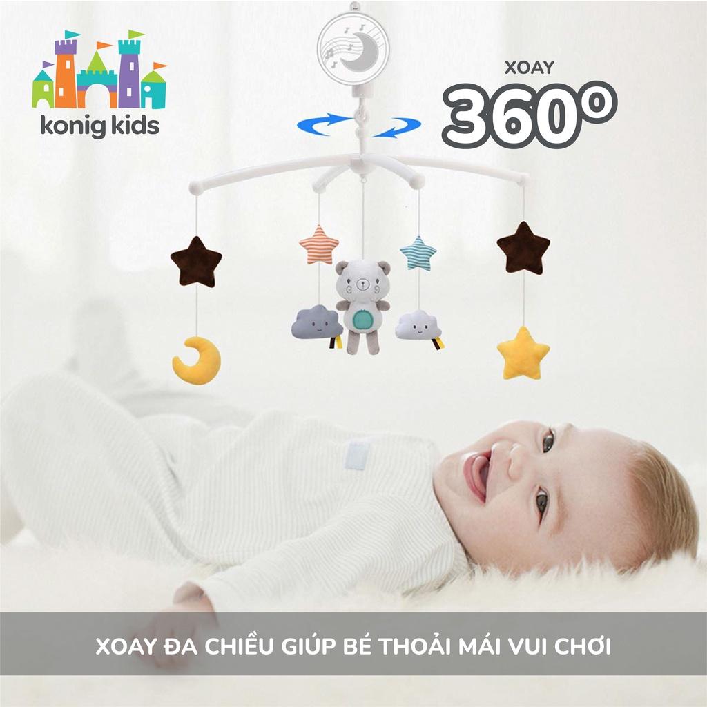 Đồ chơi treo nôi cũi phát nhạc, xoay 360 độ Konig Kids 1021-KK-63605A, nhạc trắng ru ngủ