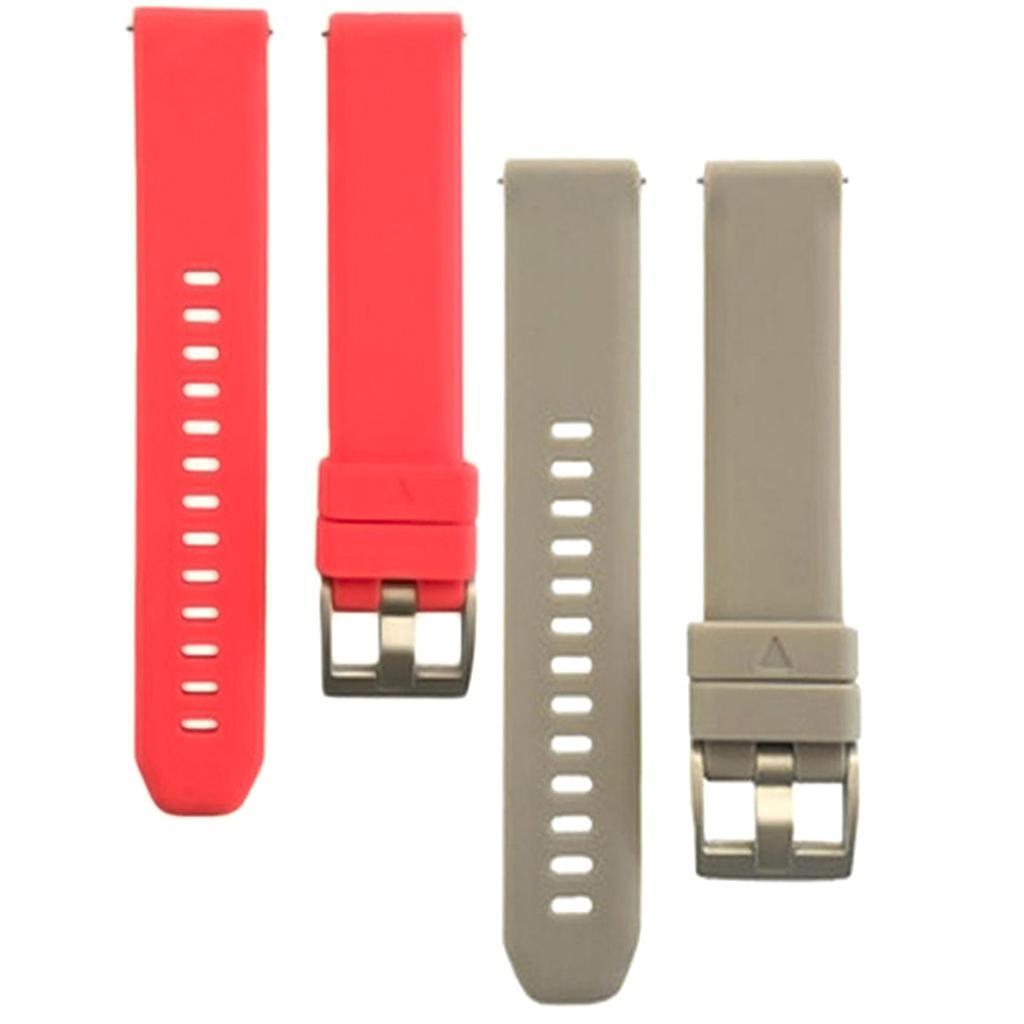 2 Pieces Watch Straps Silicone Quick Release Soft Rubber Replacement Watch Bands for Garmin Vivoactive 3/HR/ Forerunner 645