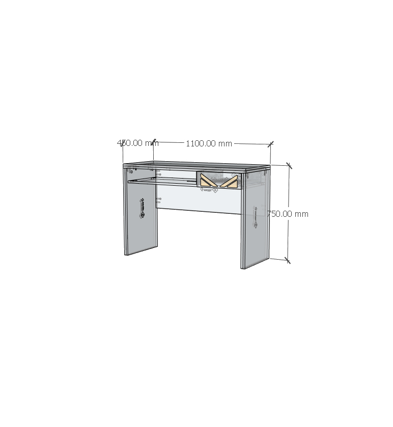 [Happy Home Furniture] CHARIS, Bàn trang điểm 1 ngăn kéo, 110cm x 45cm x 75cm ( DxRxC), BAN_067