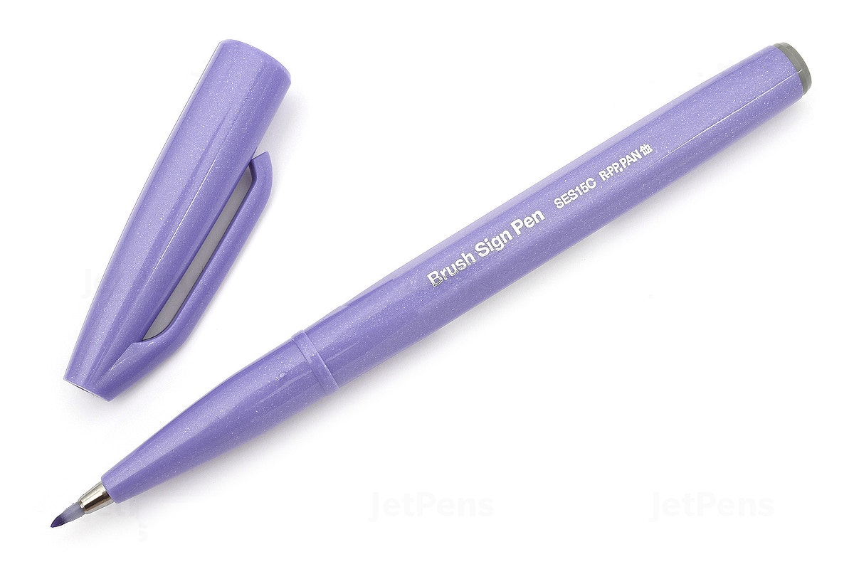 Combo 10 bút lông đầu cọ viết calligraphy Pentel Fude Touch Brush Sign Pen - UP.PENS COLLECTION - Cool Colors