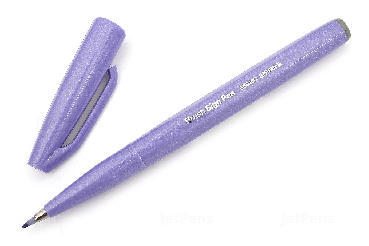 Bút lông viết chữ calligraphy Pentel Fude Touch Brush Sign Pen - Màu xanh tím (Blue Violet)