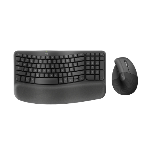 Bộ Bàn Phím và Chuột Công Thái Học Logitech | Bàn Phím Logitech Wave Keys + Chuột Logitech Lift Vertical - Hàng Chính Hãng