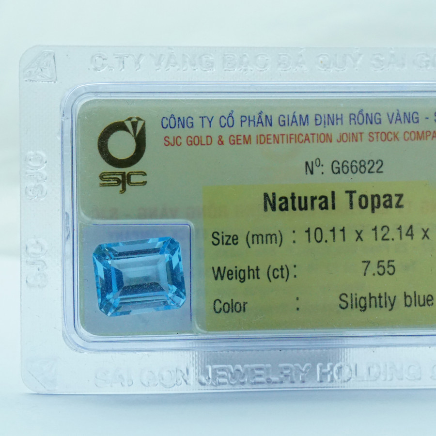 Viên đá kiểm định Topaz tự nhiên mài giác chữ nhật - 66822