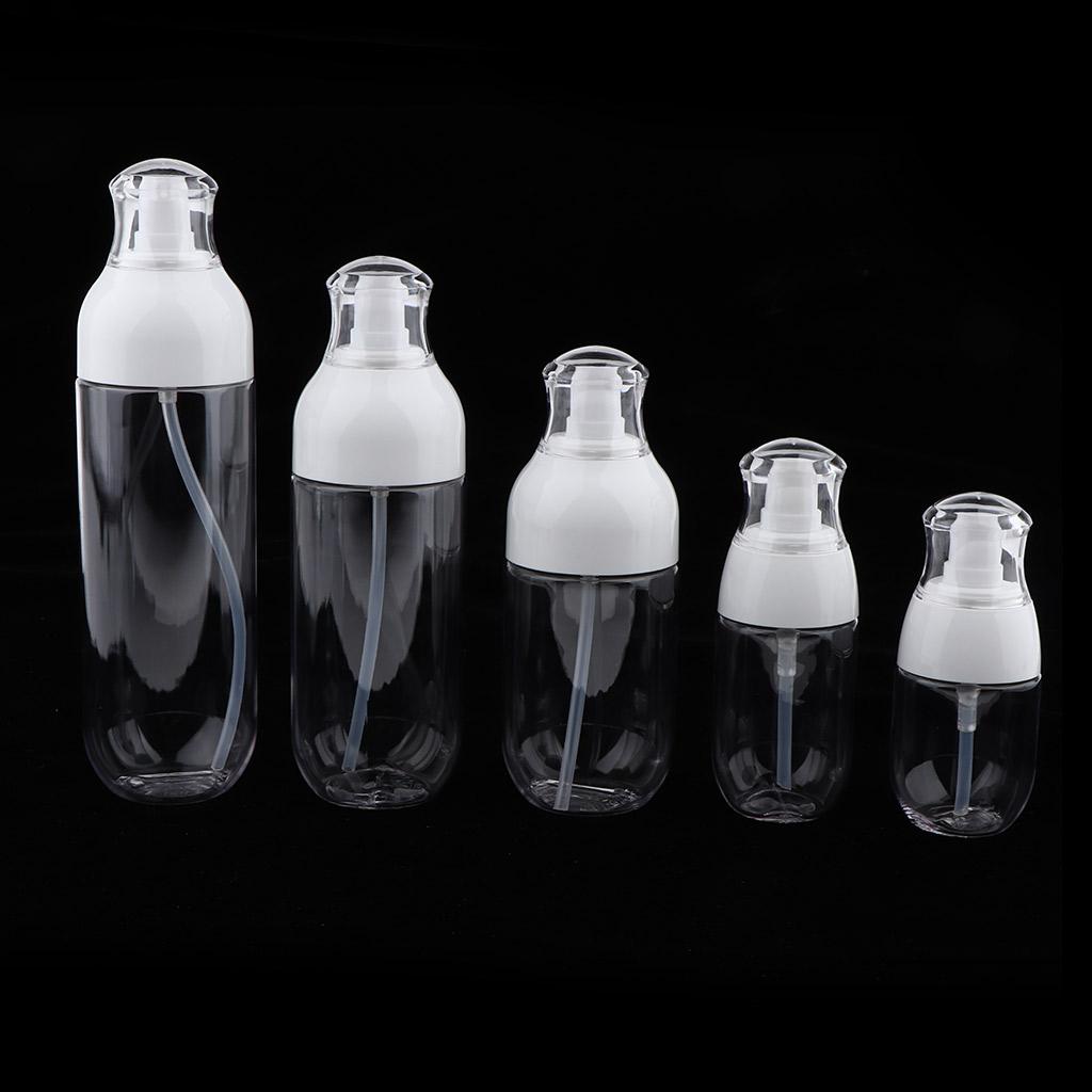 2Pcs Refillable Empty Cream Shampoo Lotion Pump Bottles with Cap 30ml