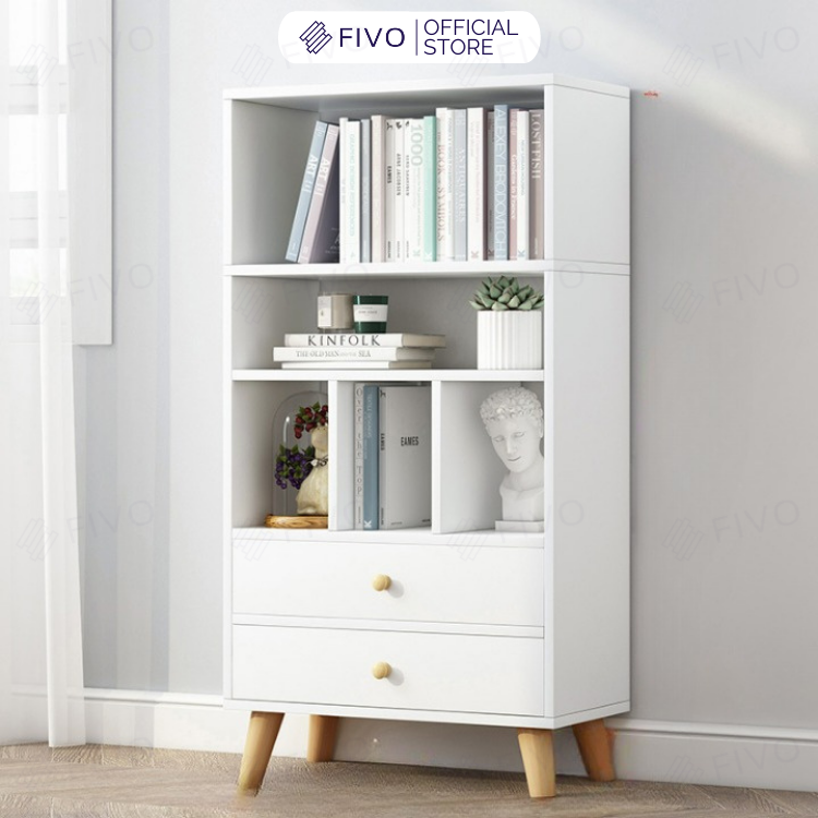 Tủ Kệ Sách Trang Trí FIVO Mã FB61 Nội Thất Lắp Ráp Đơn Giản, Thiết Kế Nhiều Ngăn Và Hộc Tủ Mở Rộng Diện tích Đựng Đồ