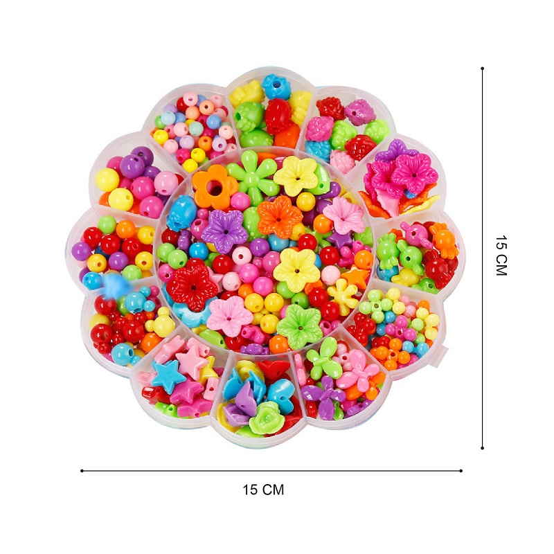 Xỏ Hạt Bộ Xâu Hạt Cườm Làm Vòng Tay Dây Chuyền Đồ Chơi Cho Bé Gái Có Hộp Đựng Làm Từ Nhựa ABS An Toàn Tofoki