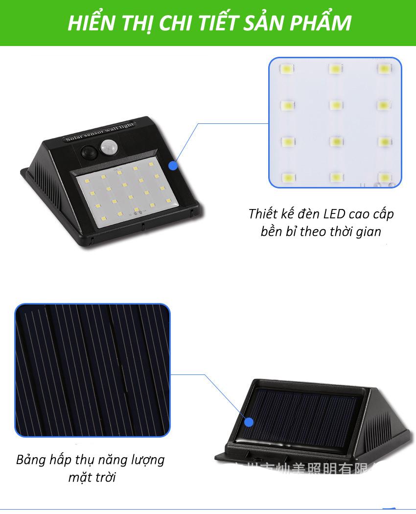 Đèn Led Năng Lượng Mặt Trời Có Cảm Biến Chuyển Động - Hàng Chất Lượng