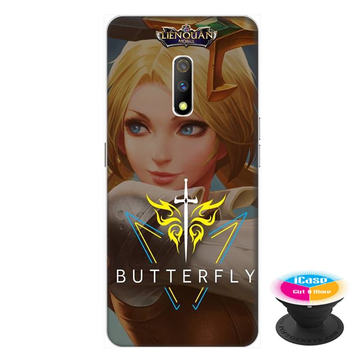 Ốp lưng dành cho điện thoại Realme X hình BUTTERFLY - tặng kèm giá đỡ điện thoại iCase xinh xắn - Hàng chính hãng