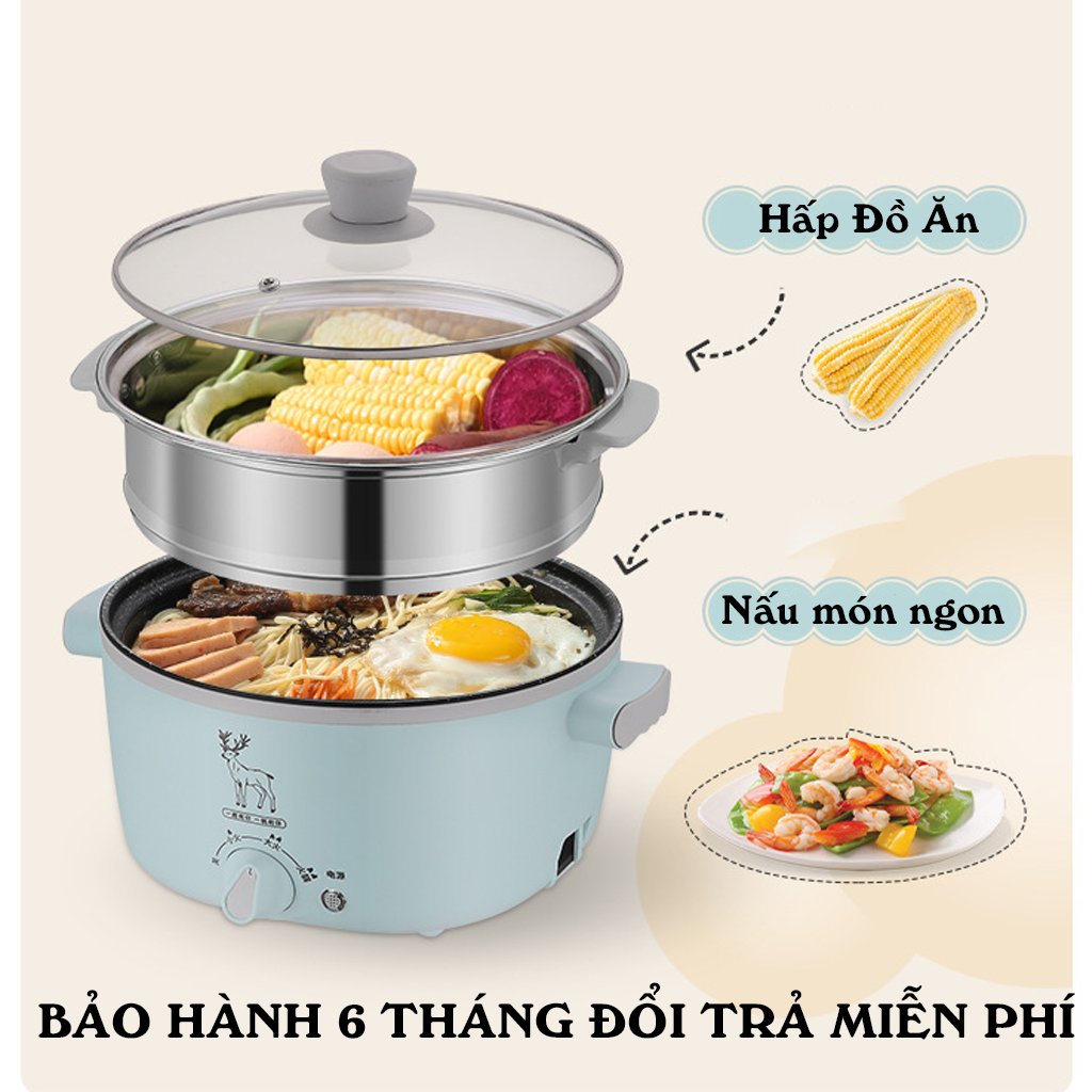 Nồi Lẩu Điện Mini Đa Năng Có Chống Dính NL-09 Công Suất Đến 1000W Thích Hợp Cho Gia Đình