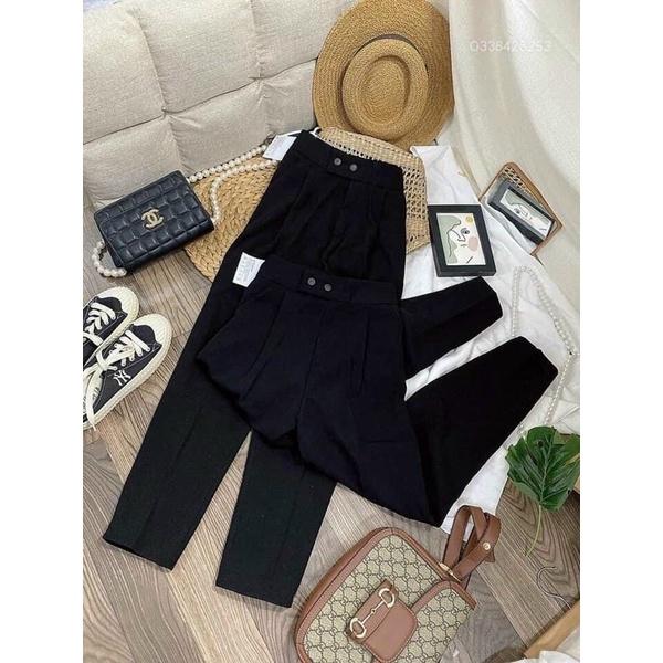 QUẦN BAGGY ỐNG ĐỨNG 2 CÚC BẤM  mã 017