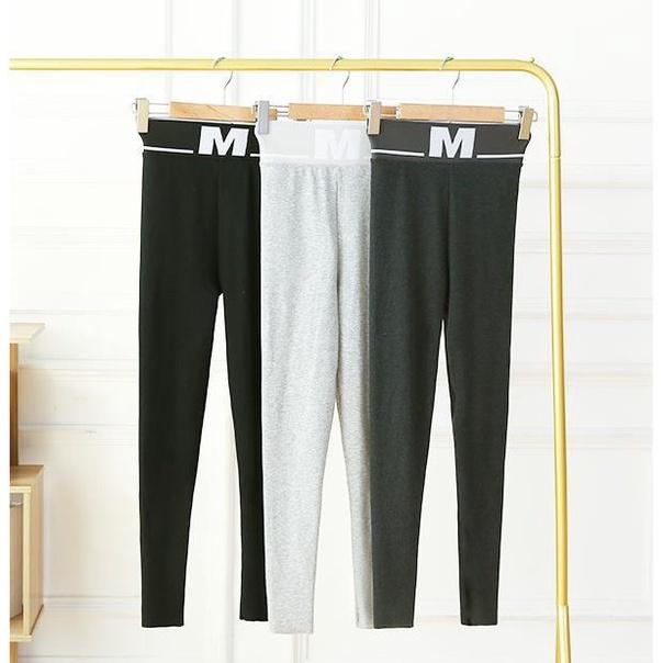 MS398 Quần legging nữ cạp cao chữ M