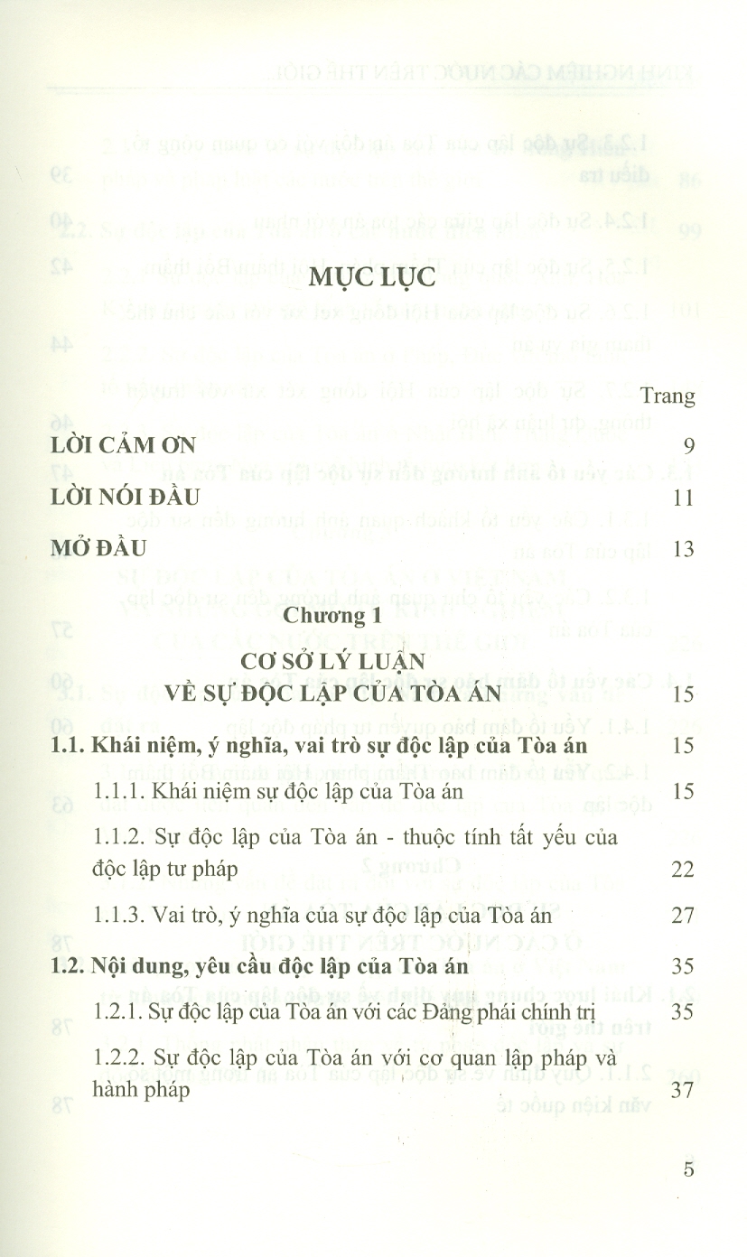 Kinh Nghiệm Các Nước Trên Thế Giới Về Sự Độc Lập Của Tòa Án, Một Số Gợi Mở Cho Việt Nam (Sách chuyên khảo)