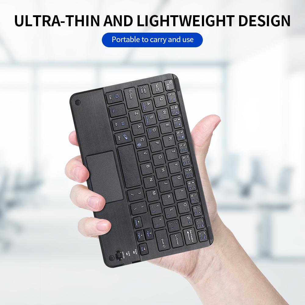 Bàn phím BT 3.0 không dây 59 phím mini siêu mỏng với Touch Pad Hỗ trợ Hệ thống Android Windows iOS