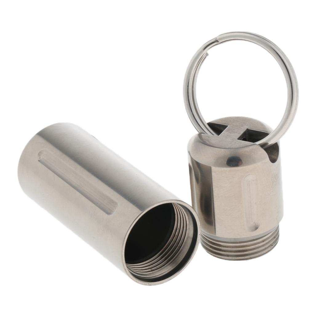 Waterproof Titanium Emergency Pill Box Seal Bottle Storage