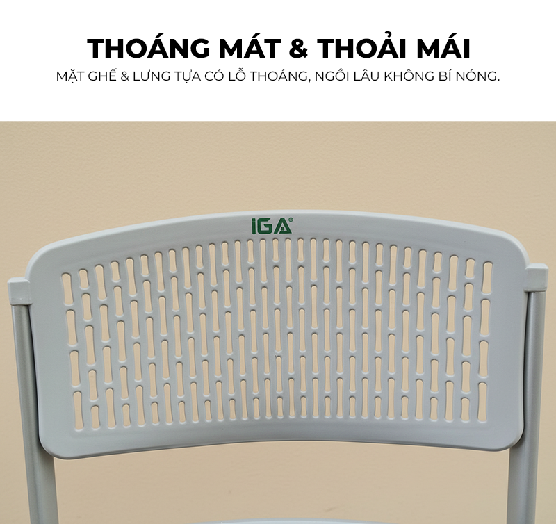 Ghế gấp gọn tựa lưng ngồi làm việc học tập, ghế văn phòng, ghế bàn ăn đa năng thương hiệu IGA - GN92