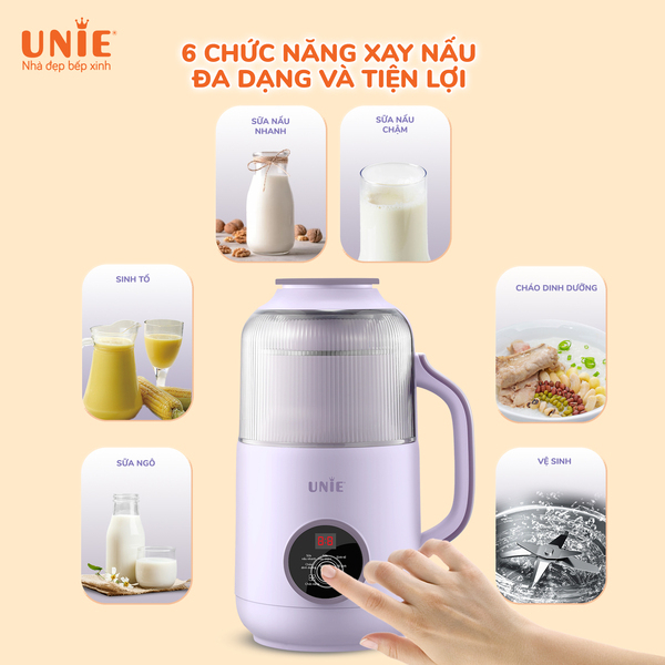 Máy làm sữa hạt UMB09 - Nắp chụp chống ồn,Dung tích 800ml,công suất 600W,đa chức năng xay nấu,thiết kế mới nhiều màu sắc-HÀNG CHÍNH HÃNG