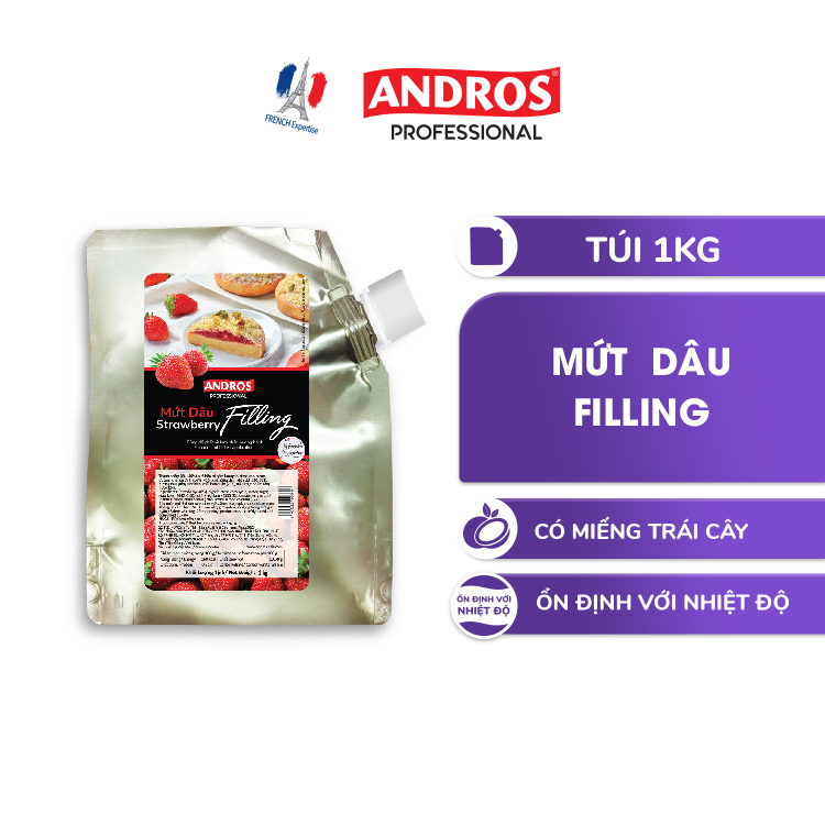 Mứt Làm Bánh Nướng Vị Dâu - Không Chất Bảo Quản - FILLING - Nguyên Liệu Làm Bánh - 1KG