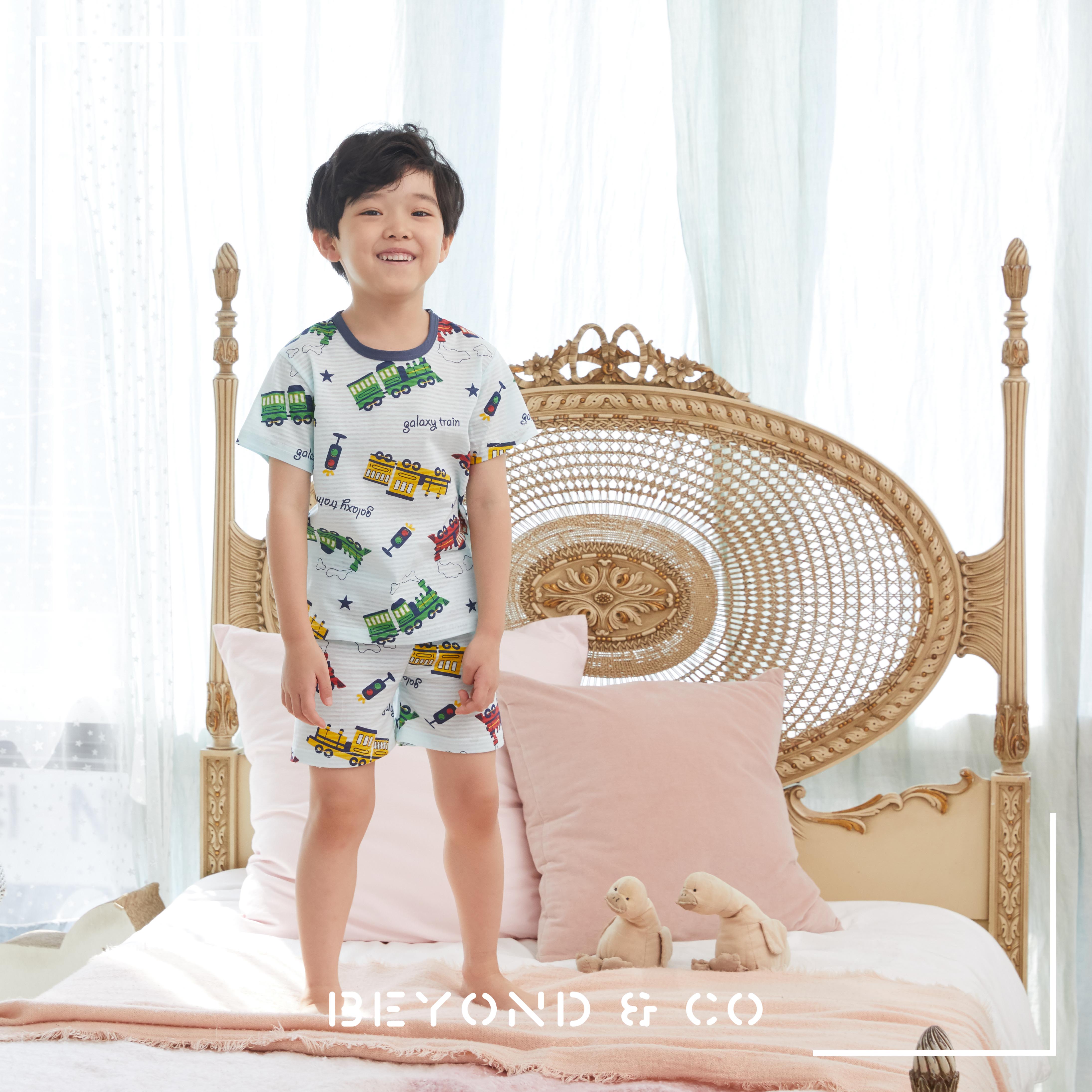 Bộ ngủ cộc tay cho bé Olomimi Hàn Quốc Galaxy Train SS20 - 100% cotton