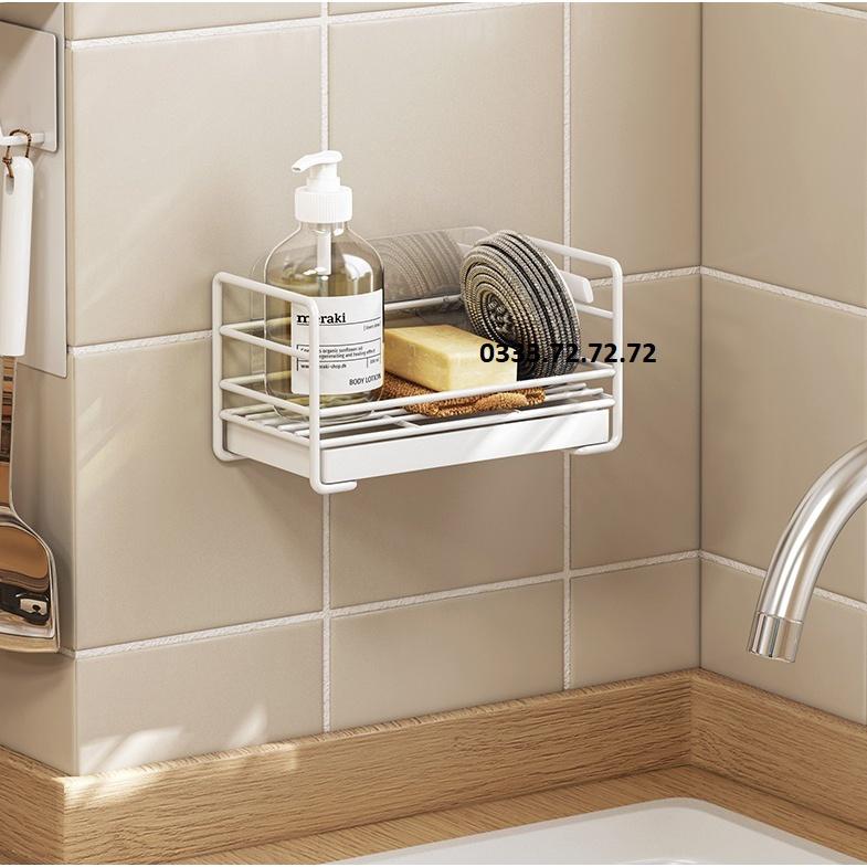 Giá để giẻ rửa bát giẻ rửa bát, xà phòng, nước rửa bát có khay hứng nước tiện dụng