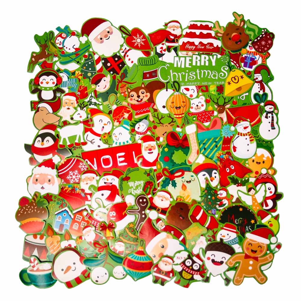 Mua Set 100 Sticker hình dán  Noel  Chúc mừng giáng sinh tại 3kshop
