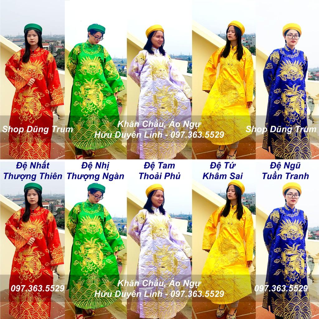 Áo hầu đồng Ngũ Vị Tôn Quan, trang phục hầu Ngũ Vị Quan Lớn - 5 vị đại quan trong hệ thống Tứ Phủ Công Đồng free size phù hợp cao 150-170cm