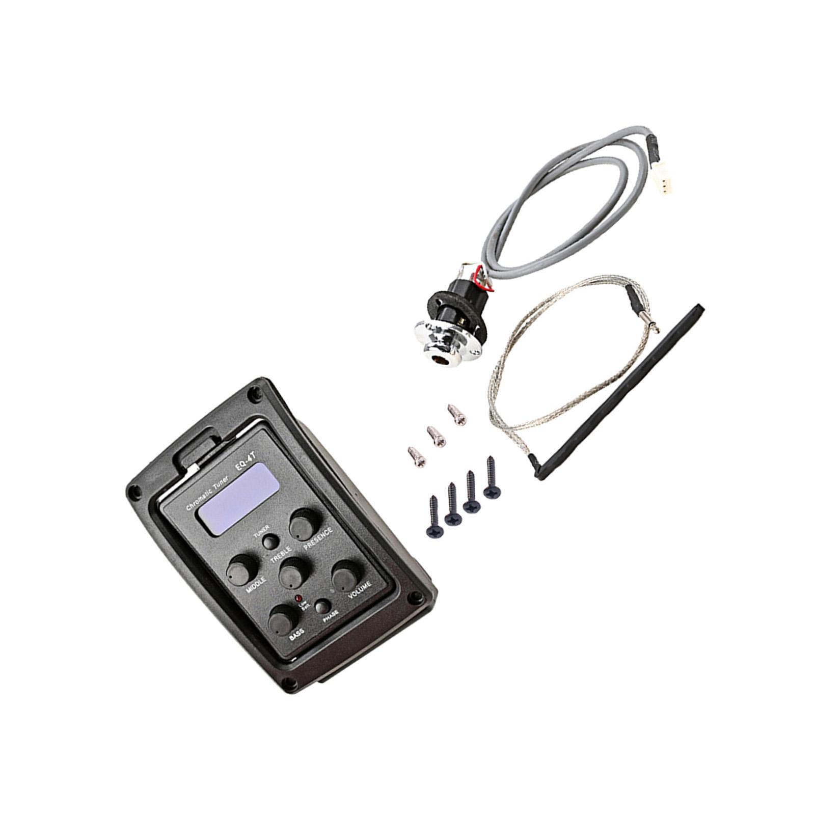 Electric Guitar 4 Bands EQ Equalizer System Tuner Pickup for Bass Accessory