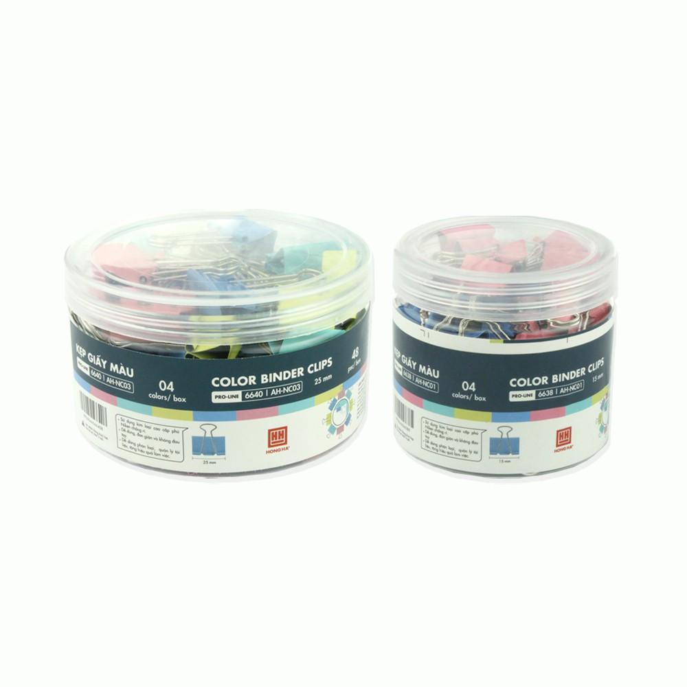 Kẹp giấy nhiều màu Hồng Hà 25mm 6640