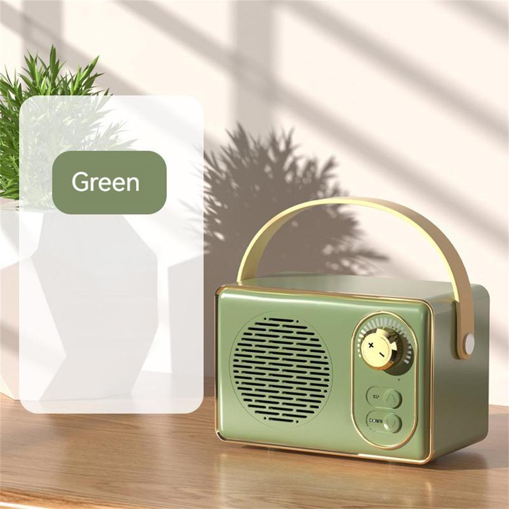 Loa tương thích Bluetooth không dây Retro Vintage Giao diện USB Giao diện cổ điển Trang trí âm thanh nổi cổ điển Máy nghe nhạc Máy nghe nhạc: Màu xanh lá cây