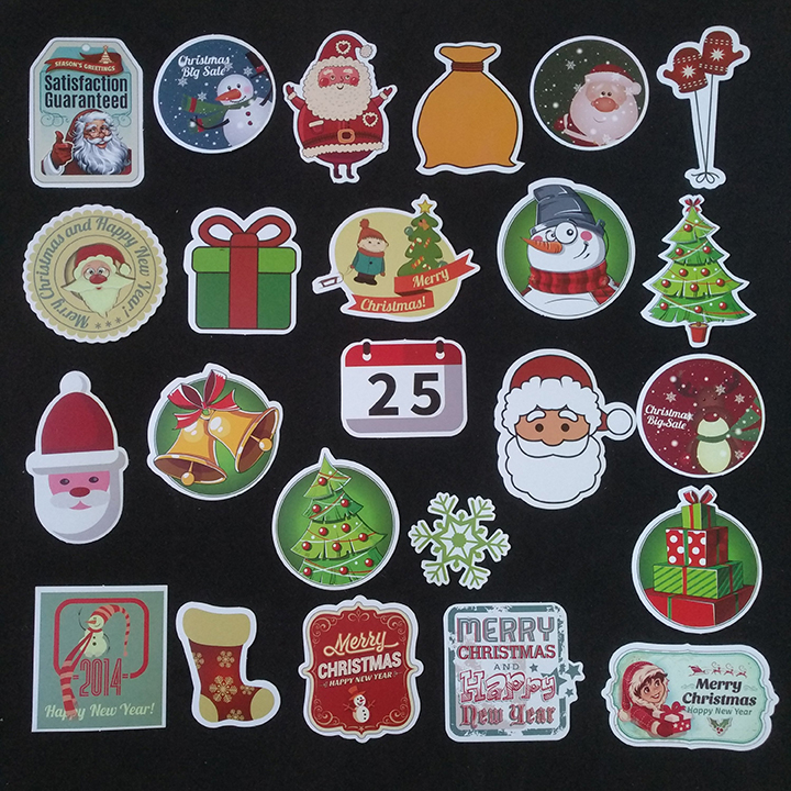 Bộ Sticker dán cao cấp chủ đề NOEL GIÁNG SINH - Dùng dán Xe, dán mũ bảo hiểm, dán Laptop