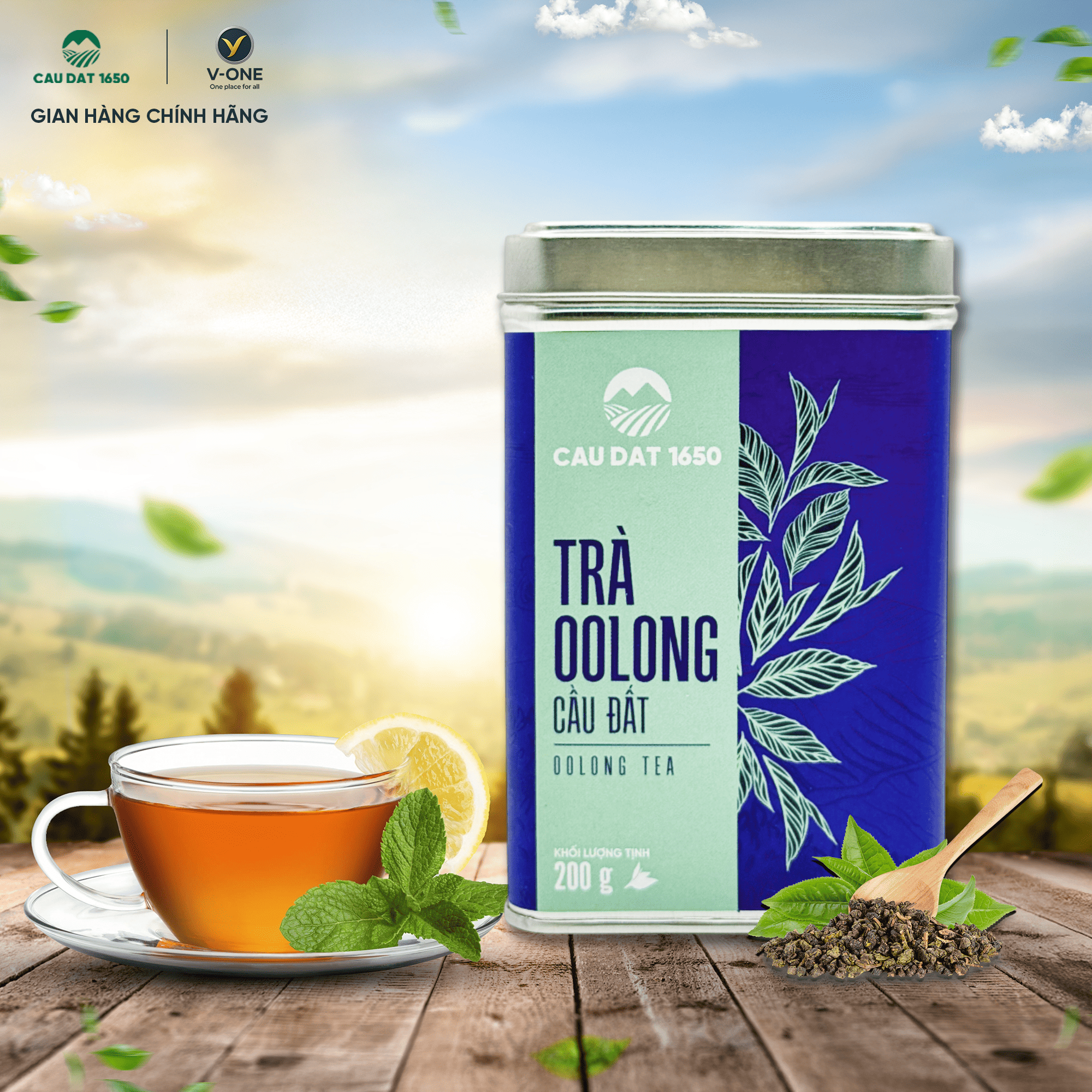 Trà Oolong Cầu Đất 1650 – Hộp Thiếc 200g | Hương cốm &amp; vị trà đậm – Thanh lọc cơ thể