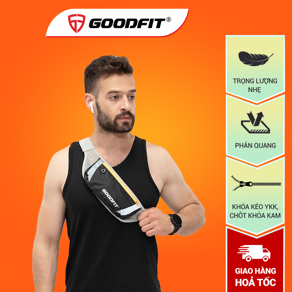 Túi đeo hông, đai chạy bộ nhiều ngăn chống nước, có phản quang Goodfit GF102RB