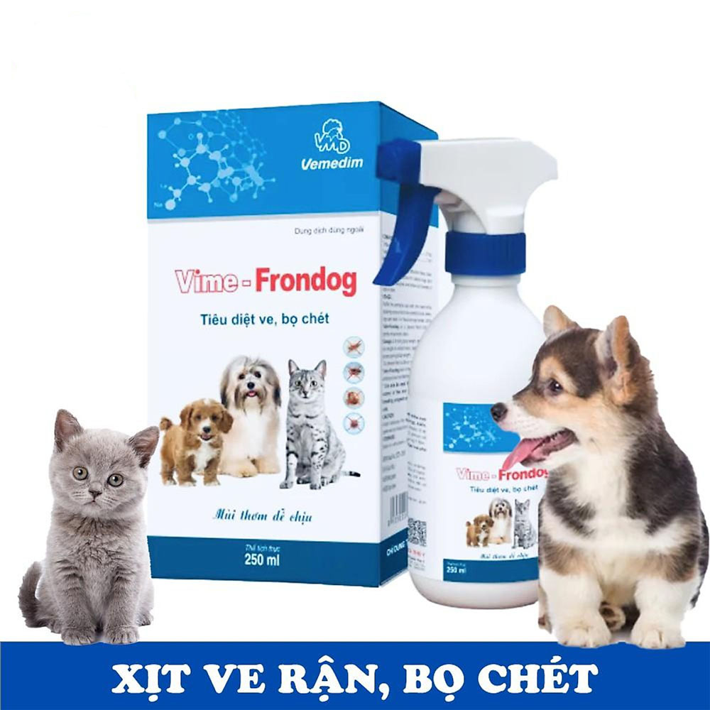 Thuốc Xịt Ve Rận Bọ Chét Vime Frondog Cho Chó Mèo 250ml