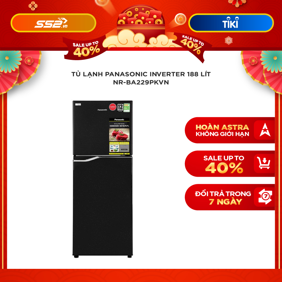 Tủ lạnh Panasonic Inverter 188 lít NR-BA229PKVN - Hàng chính hãng- Giao toàn quốc