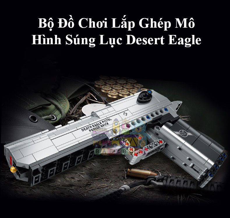 Bộ Đồ Chơi Lắp Ghép, Bộ Đồ Chơi Mô Hình, Bộ Đồ Chơi Xếp Hình PUBG Desert Eagle Với 360PSC