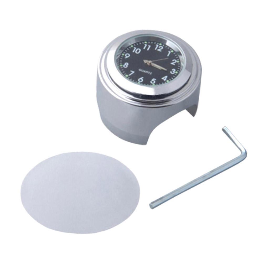 1Pcs Universal Motorcycle Bike Handlebar Mount +Clock Aluminum