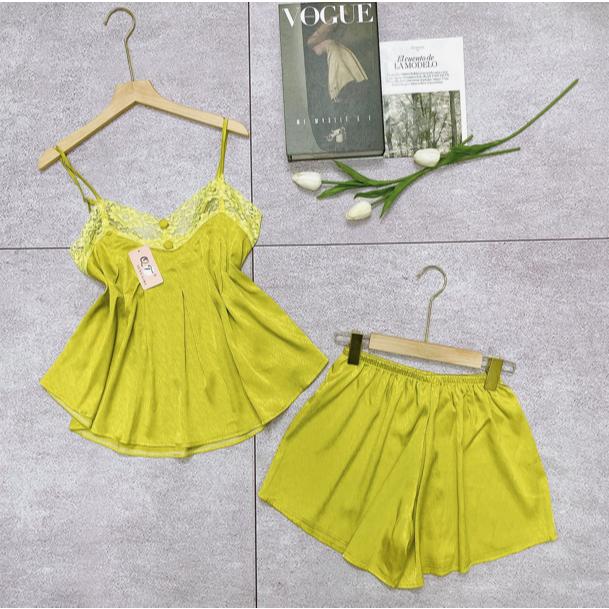 Đồ bộ 2dây lụa xước đủ màu (Đỏ/Xanhdương/Xanhlá/Xanhchuối/Vàng) Freesize 40-60kg