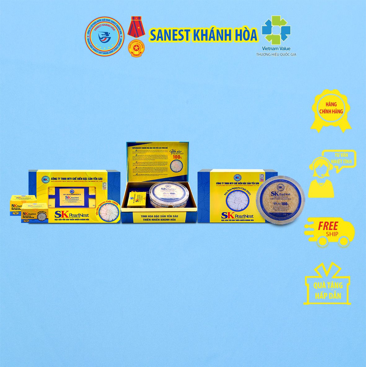 SKPearlNest Khánh Hòa Đặc sản yến sào tinh chế hộp 50g