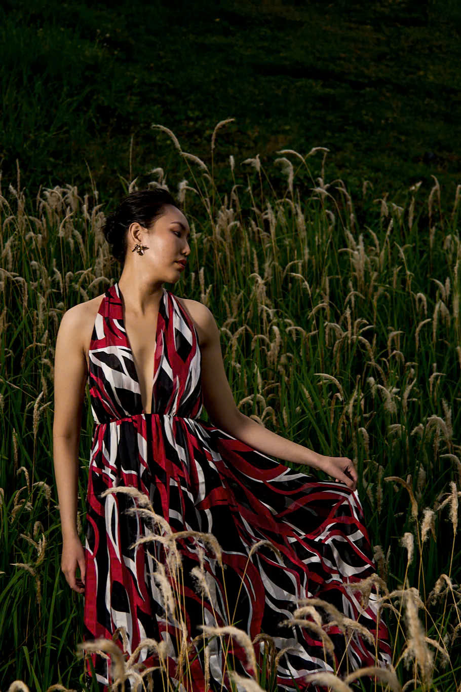 Đầm Maxi Dạ Yến, Đầm Maxi Cổ Yếm Hở Lưng DRE266 thời trang thiết kế Hity