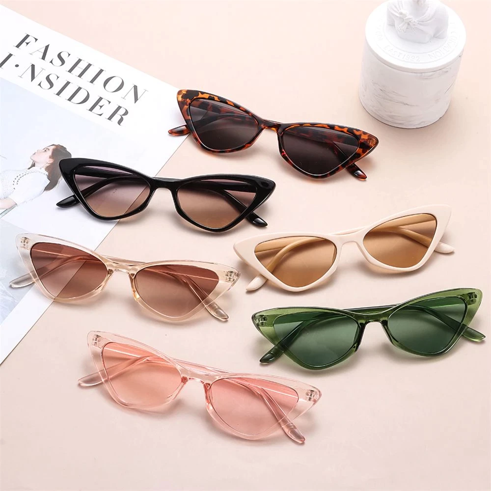 Kính râm mắt mèo cổ điển Kính ánh nắng mặt trời nhỏ kính mắt cho phụ nữ Shades Eyewear Eyewear Uv400 Kính Color: White2