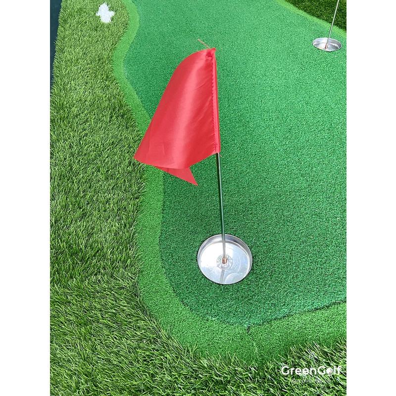 (VIDEO Thực Tế) Thảm Tập Putt Golf 2 Màu Cỏ, Viền Dày/ Kích Thước 1.25*2.5m/Mã TP03/ 3 Hố Cờ/ Tặng Kèm 5 Bóng Tập