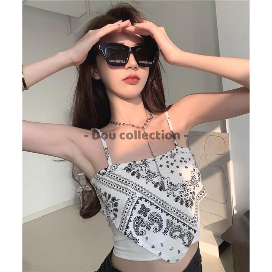 Áo 2 Dây ( Áo Bandana) Nữ Họa Tiết Thổ Cẩm Phong Cách Hàn Quốc - Mã AT003