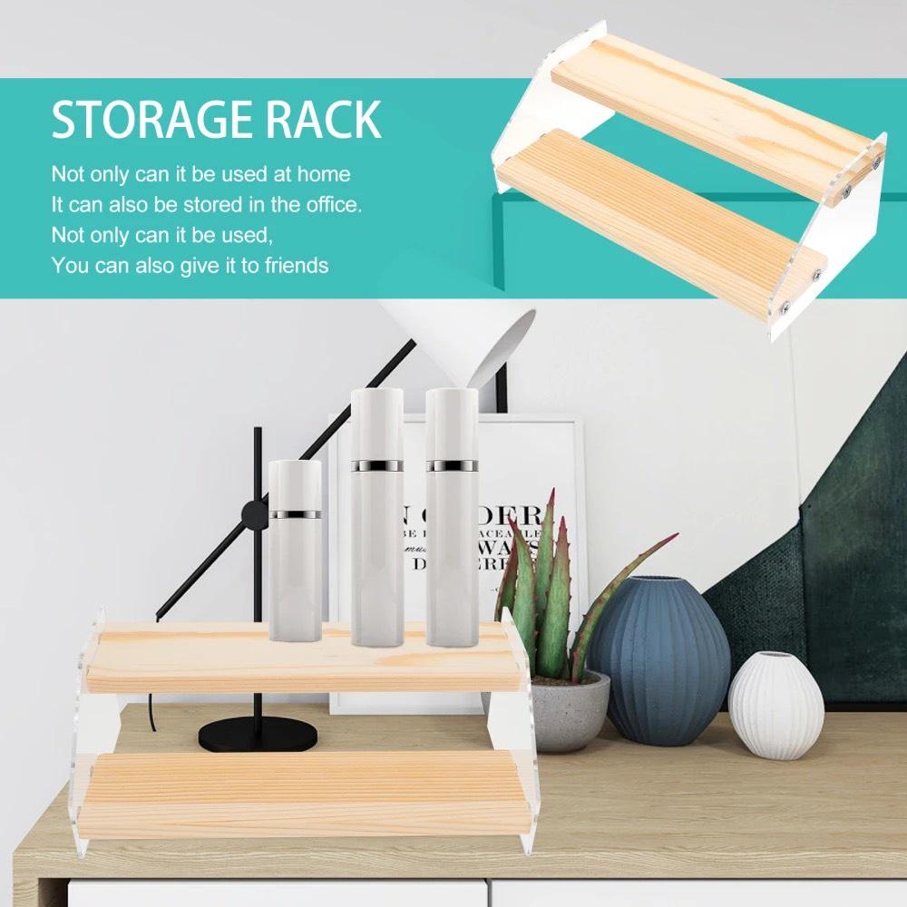 Kệ mica trưng bày nhiều tầng 25x5x5cm , mặt gỗ dày 1cm mỗi tầng - nhiều kích thước