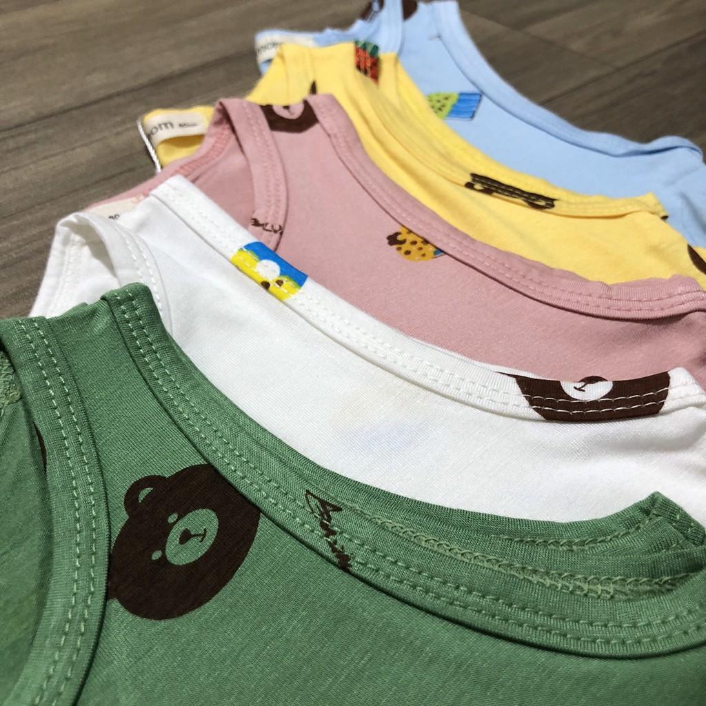 Bộ ba lỗ cho bé Bộ sát nách Minky mom cho bé trai bé gái chất thun lạnh cao cấp siêu mềm siêu mịn
