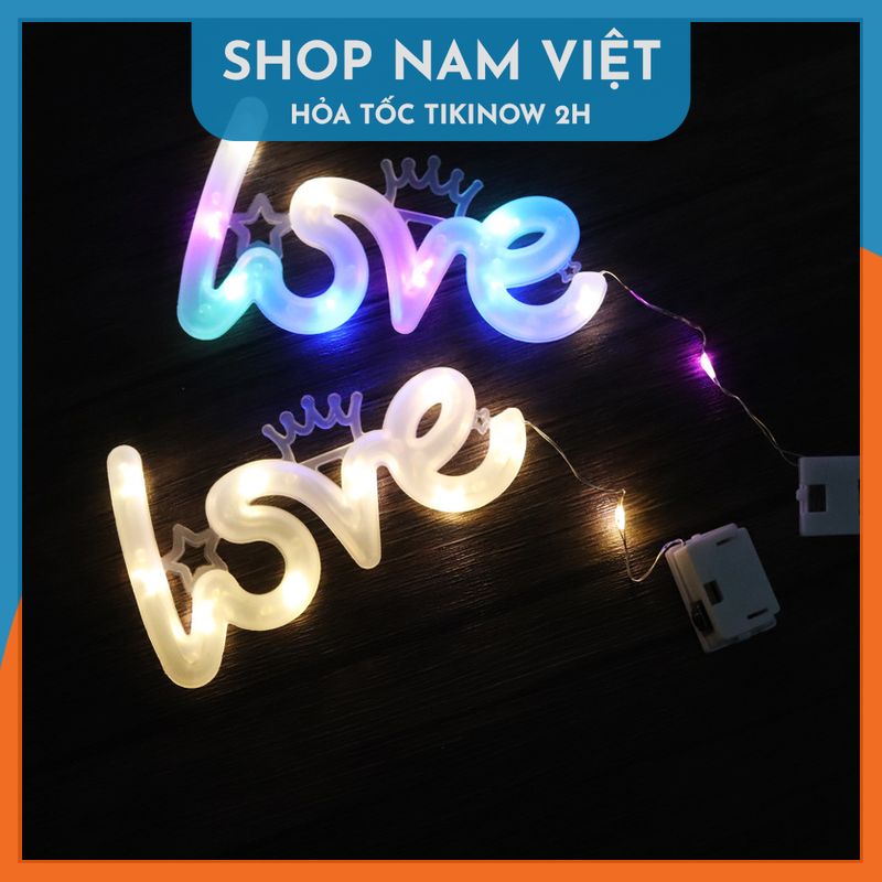 Đèn Led Chữ LOVE Trang Trí Bánh Kem, Hộp Quà, Cây Thông