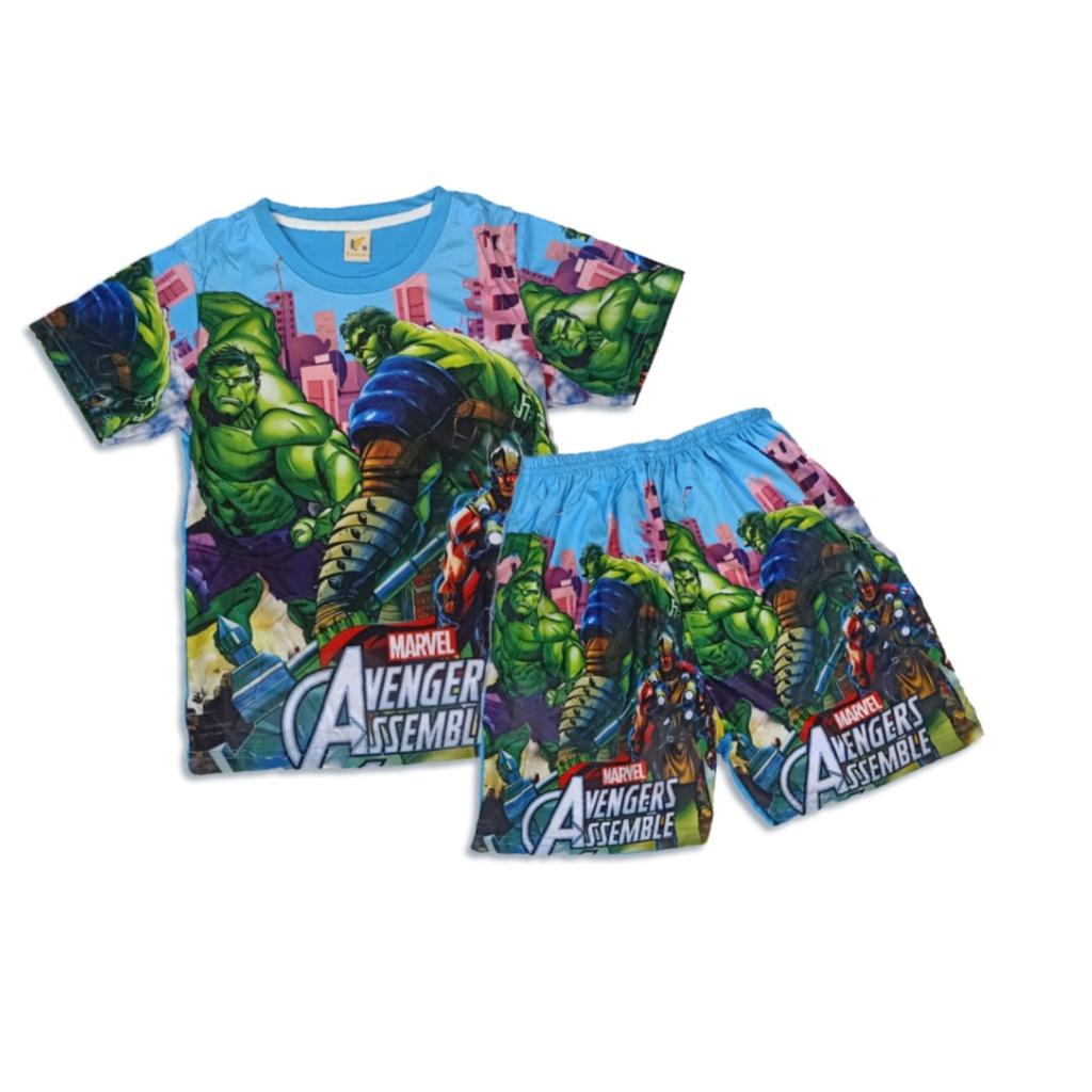 COMBO 2 bộ quần áo siêu nhân người dơi và hulk cho bé trai từ 18kg - 38kg