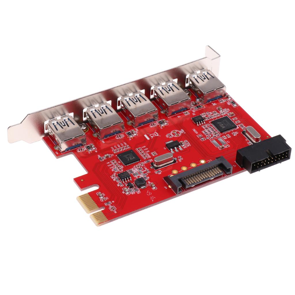 5 Ports PCI-E to USB 3.0 PCI Express Card Adapter USB3.0 Hub for Windows XP