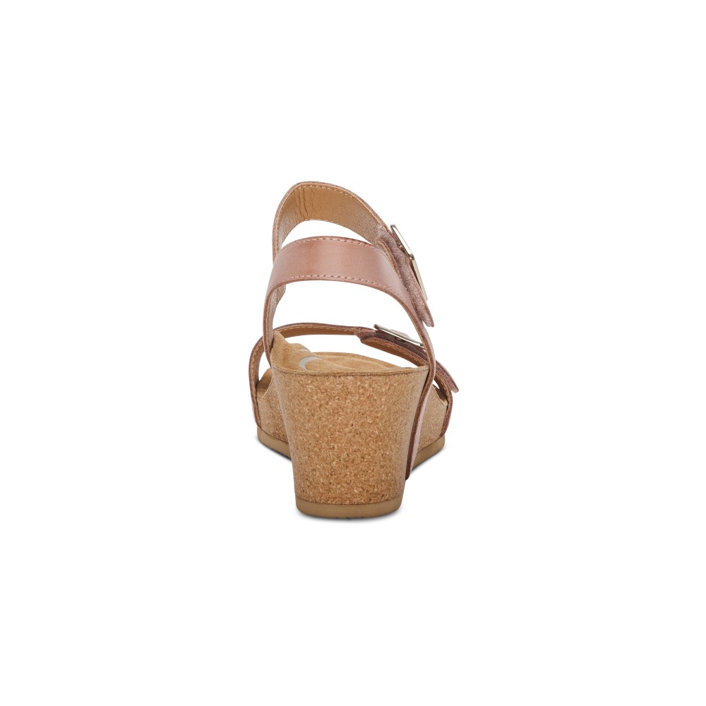 Sandal sức khỏe nữ Aetrex Lexa Rose - giày cao gót 5p đệm mềm