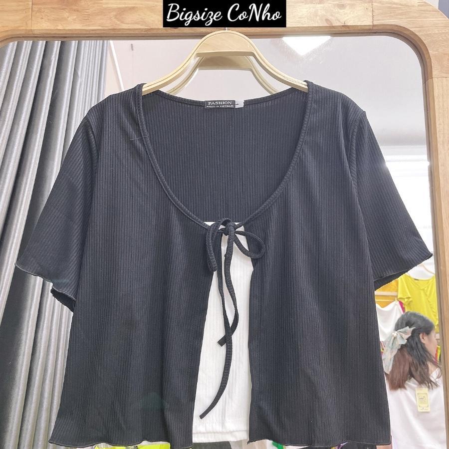 Set ao thun bigsize nữ hai cái gồm Áo Dây trong và Áo Nhoác Ngoài G6 - Màu Trắng
