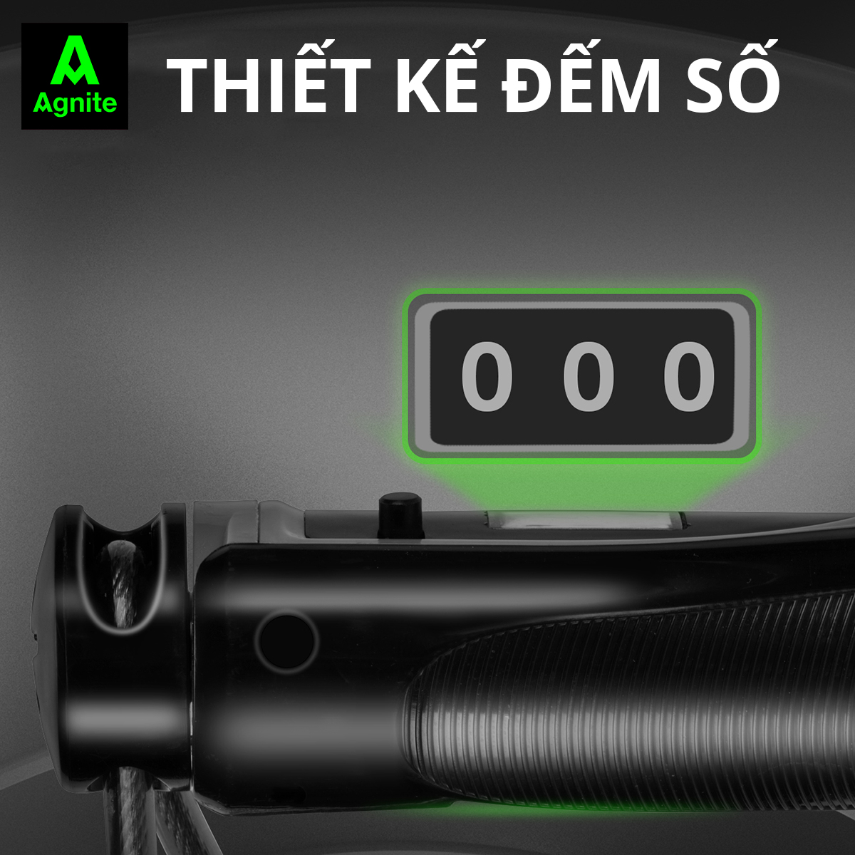 Dây nhảy thể dục lõi thép, dây PVC đếm số tự động Agnite - dây nhảy tại nhà hỗ trợ giảm cân, tập luyện tại nhà, boxing, muaythai