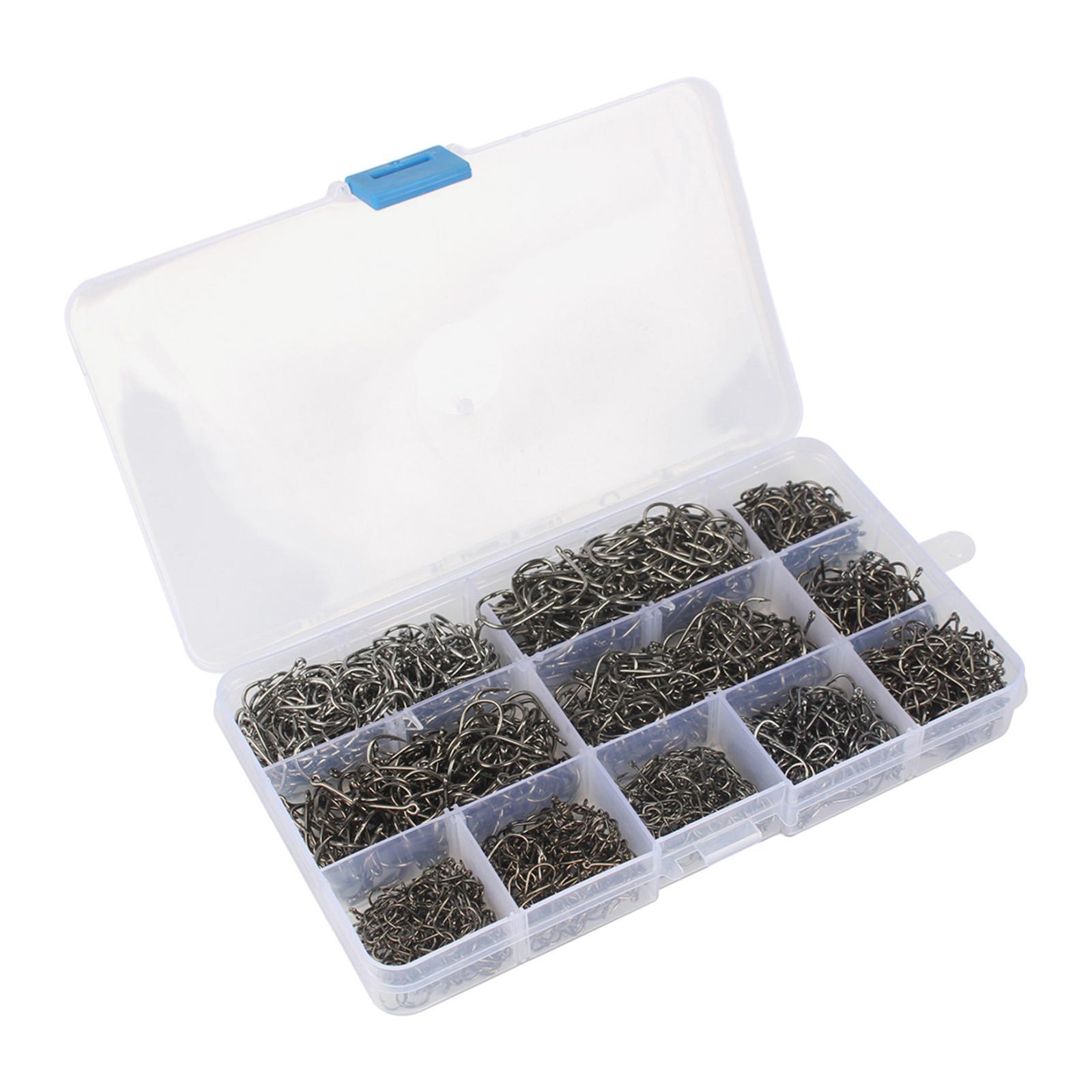 1600 Pieces Fishing Hooks Sea Fishing Fish Hooks Bass Weighted Hooks